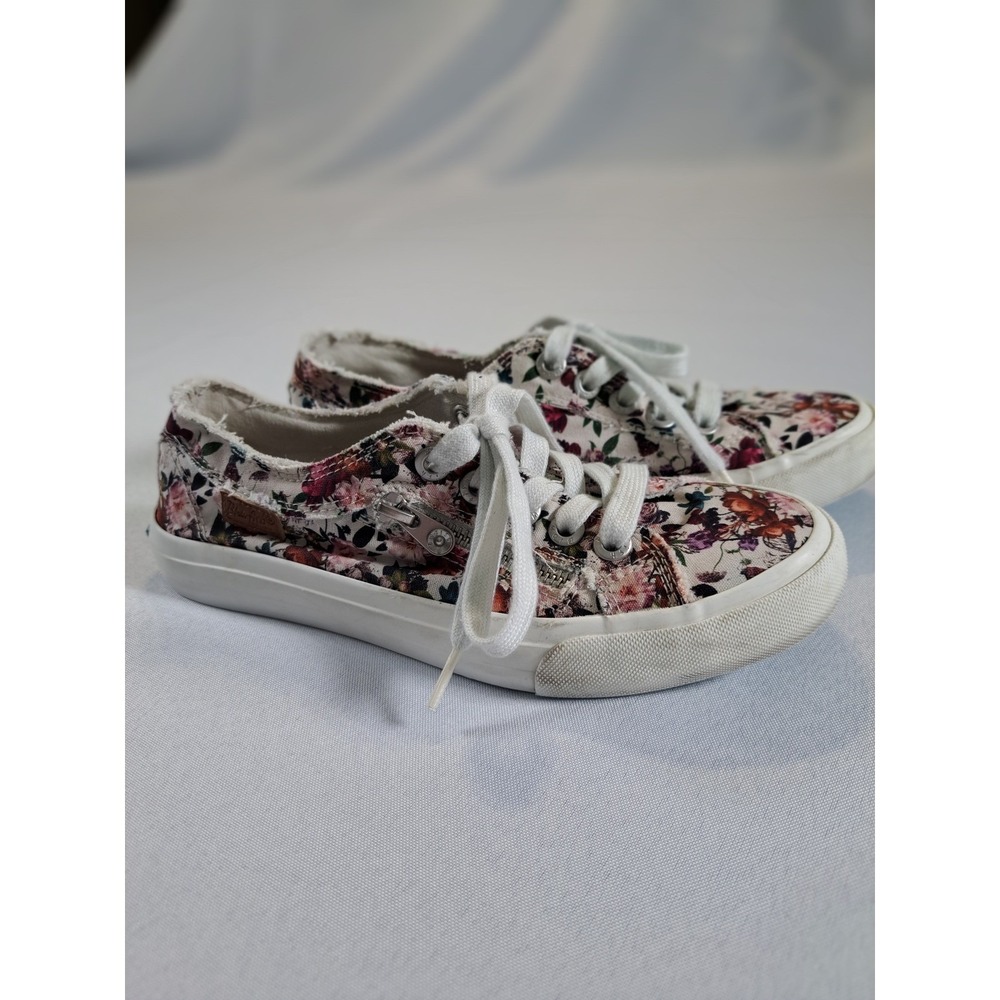 Blowfish Malibu Maggi Floral Canvas Sneakers Multi Color Rose Print Shoes 7M